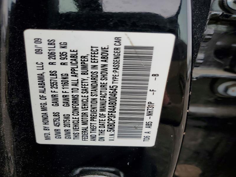 Продажа на аукционе авто 2010 Honda Accord, vin: 5KBCP3F84AB004645, номер лота: 52532456