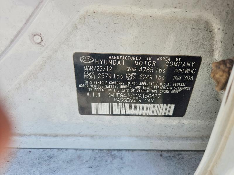 Продаж на аукціоні авто 2012 Hyundai Azera, vin: KMHFG4JG1CA150427, номер лоту: 52037206