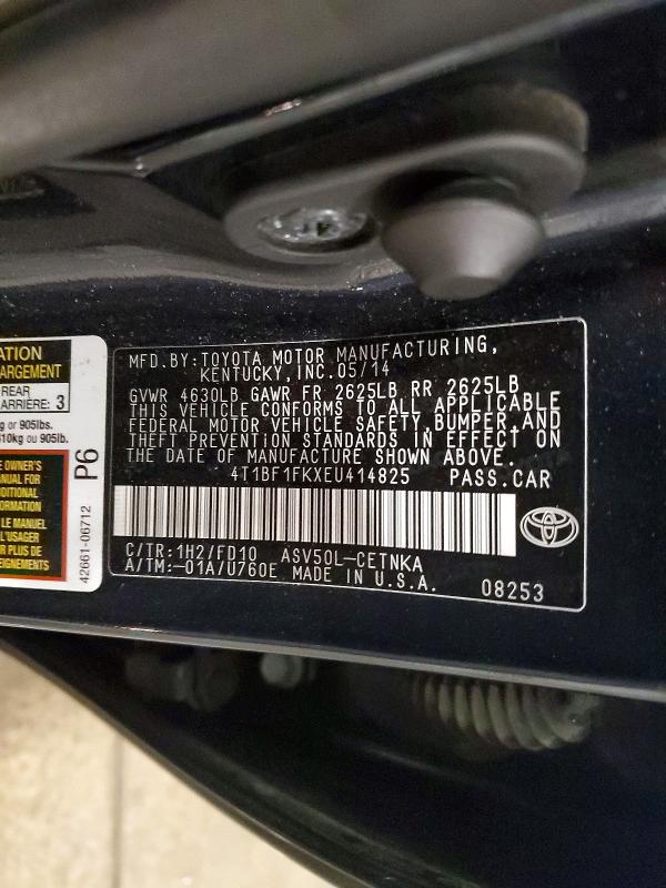Продажа на аукционе авто 2014 Toyota Camry, vin: 4T1BF1FKXEU414825, номер лота: 52710756