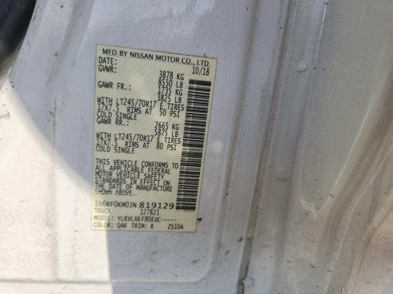 2018 Nissan Nv მანქანა იყიდება აუქციონზე, vin: 1N6BF0KM0JN819129, აუქციონის ნომერი: 51440366