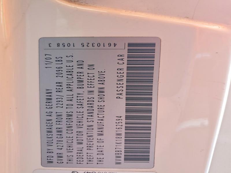 Продаж на аукціоні авто 2008 Volkswagen Rabbit, vin: WVWBB71K18W162594, номер лоту: 54494786