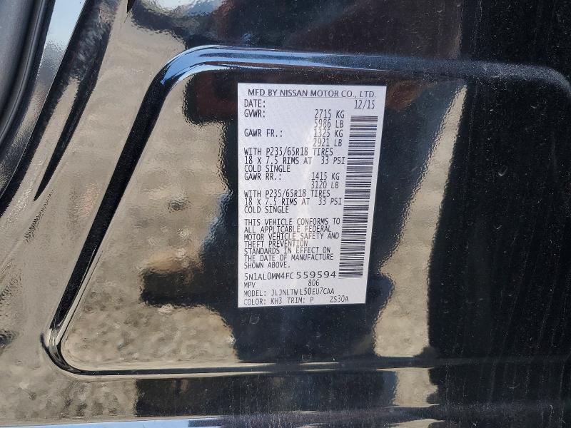 Продажа на аукционе авто 2015 Infiniti Qx60, vin: 5N1AL0MM4FC559594, номер лота: 55487136