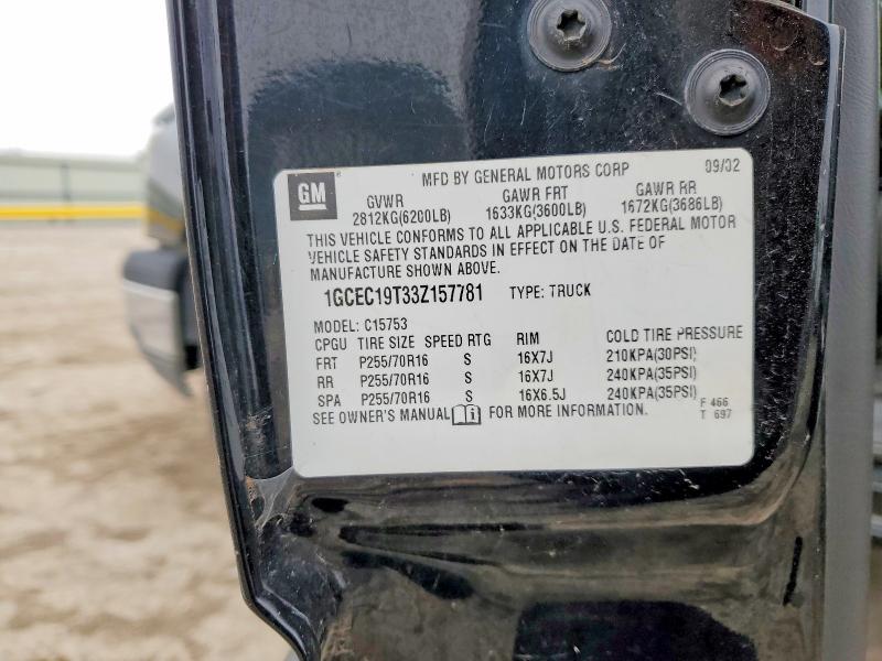 Продаж на аукціоні авто 2003 Chevrolet Silverado, vin: 1GCEC19T33Z157781, номер лоту: 54524446