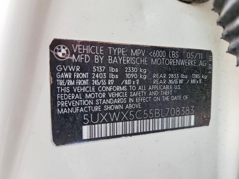 54833896 :رقم المزاد ، 5UXWX5C55BL708383 vin ، 2011 Bmw X3 مزاد بيع
