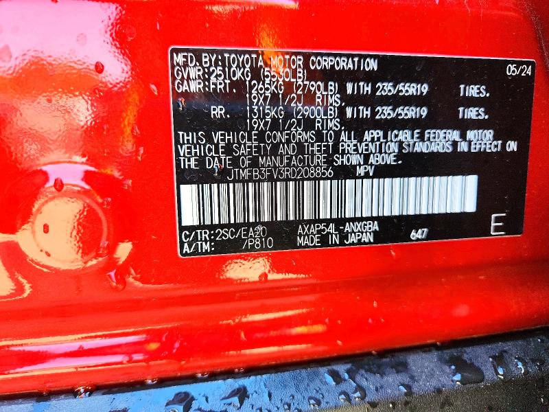 Aukcja sprzedaży 2024 Toyota Rav4 Prime, vin: JTMFB3FV3RD208856, numer aukcji: 53007486