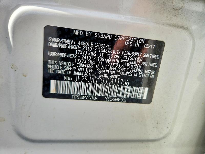 Aukcja sprzedaży 2018 Subaru Forester, vin: JF2SJARC9JH411796, numer aukcji: 54458826