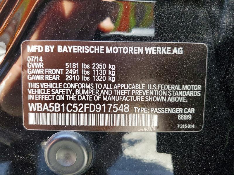 Aukcja sprzedaży 2015 Bmw 535, vin: WBA5B1C52FD917548, numer aukcji: 53761966