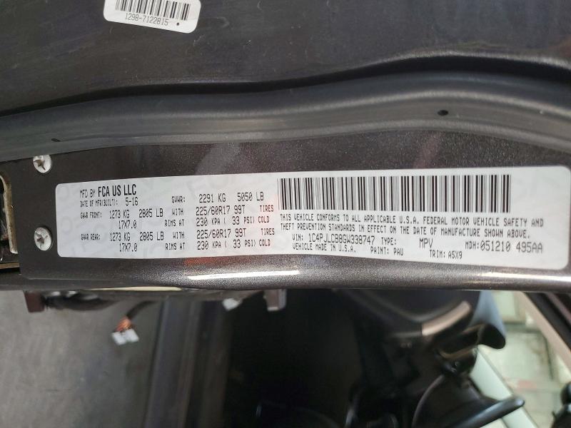 55039376 :رقم المزاد ، 1C4PJLCB8GW338747 vin ، 2016 Jeep Cherokee مزاد بيع