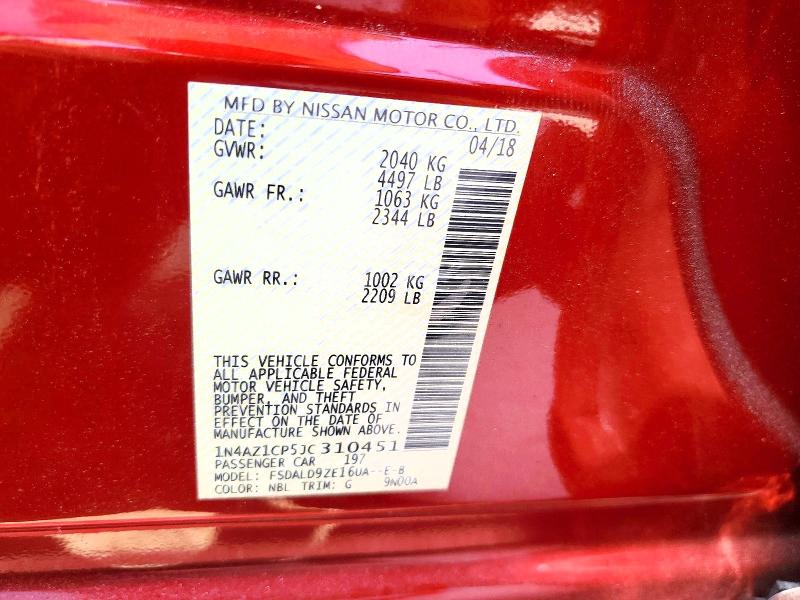 Продажа на аукционе авто 2018 Nissan Leaf, vin: 1N4AZ1CP5JC310451, номер лота: 54653186