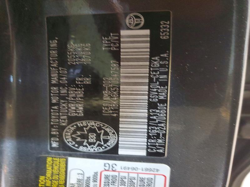 2007 Toyota Camry მანქანა იყიდება აუქციონზე, vin: 4T1BK46K57U547587, აუქციონის ნომერი: 53330946