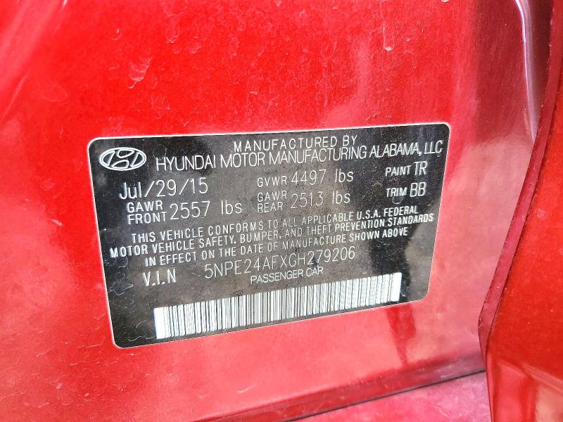 Продажа на аукционе авто 2016 Hyundai Sonata, vin: 5NPE24AFXGH279206, номер лота: 55186266