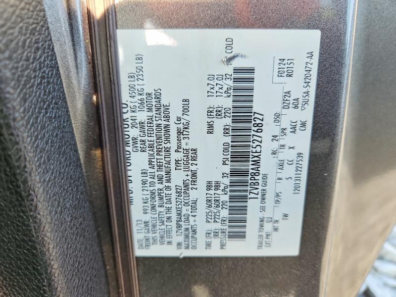 52697486 :رقم المزاد ، 1ZVBP8AMXE5276827 vin ، 2014 Ford Mustang مزاد بيع