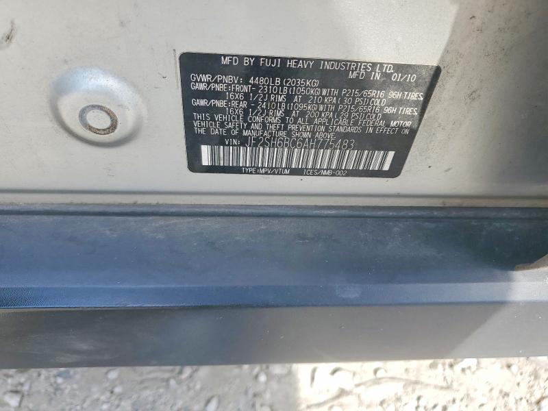 Продажа на аукционе авто 2010 Subaru Forester, vin: JF2SH6BC6AH775483, номер лота: 52967886