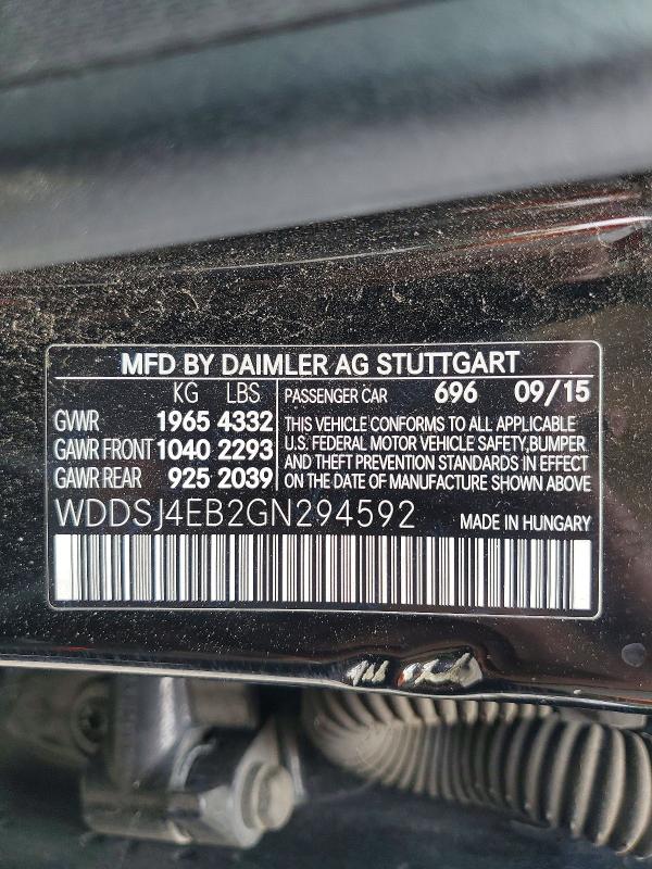 Продажа на аукционе авто 2016 Mercedes-benz Cla, vin: WDDSJ4EB2GN294592, номер лота: 53594506