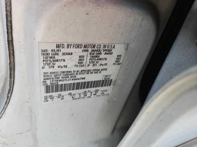 53065106 :رقم المزاد ، 1FTRW07L21KB66788 vin ، 2001 Ford F150 مزاد بيع