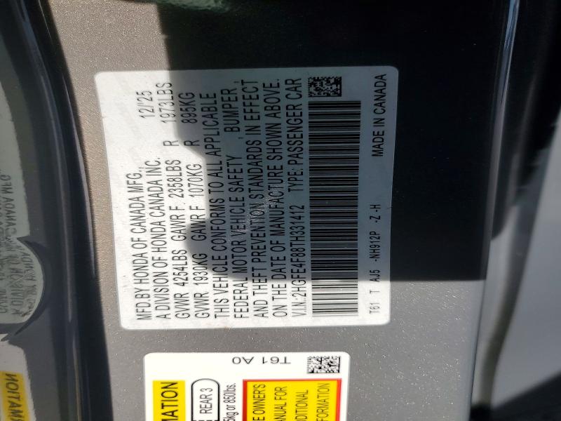 Продажа на аукционе авто 2026 Honda Civic, vin: 2HGFE4F88TH331412, номер лота: 54499416