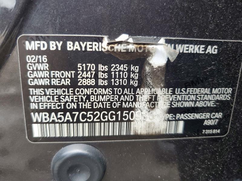 Aukcja sprzedaży 2016 Bmw 528, vin: WBA5A7C52GG150936, numer aukcji: 54221996