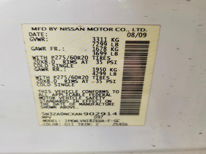 Продажа на аукционе авто 2010 Infiniti Qx56, vin: 5N3ZA0NCXAN902914, номер лота: 55248816