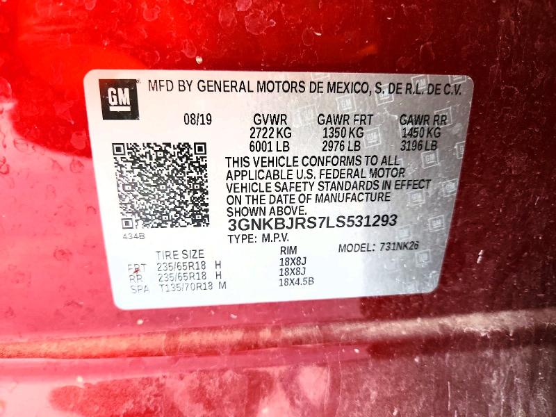 Продажа на аукционе авто 2020 Chevrolet Blazer, vin: 3GNKBJRS7LS531293, номер лота: 52906036