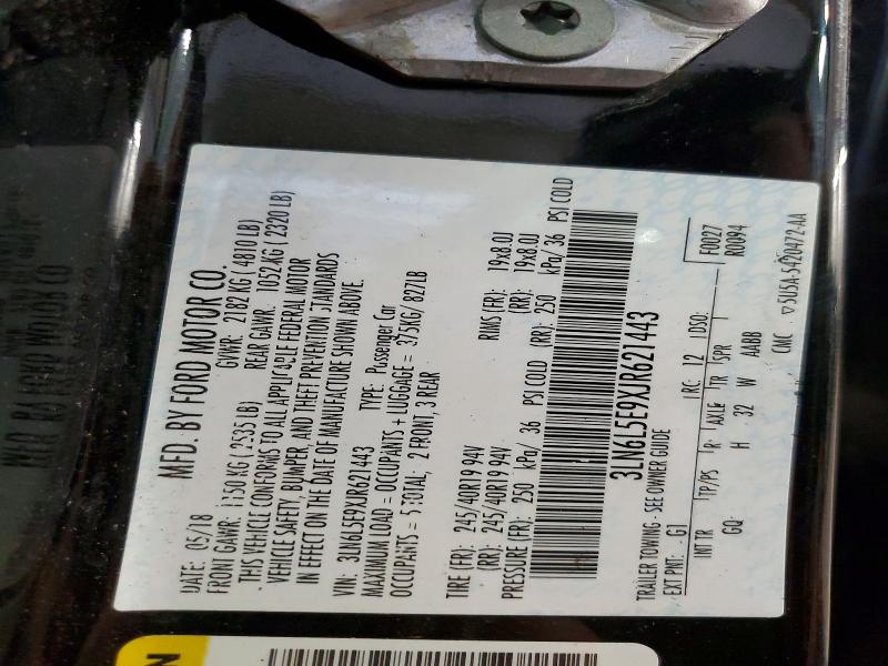 2018 Lincoln Mkz მანქანა იყიდება აუქციონზე, vin: 3LN6L5E9XJR621443, აუქციონის ნომერი: 52842136