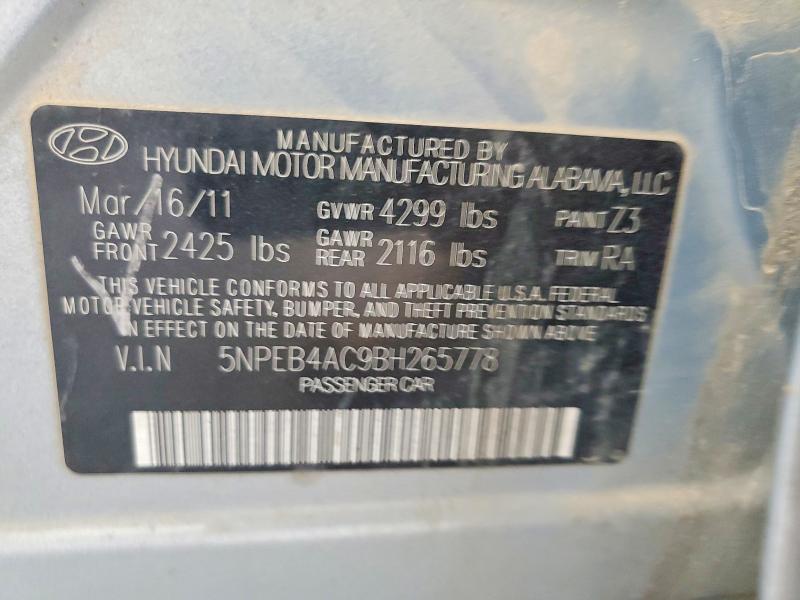 Продаж на аукціоні авто 2011 Hyundai Sonata, vin: 5NPEB4AC9BH265778, номер лоту: 53586406