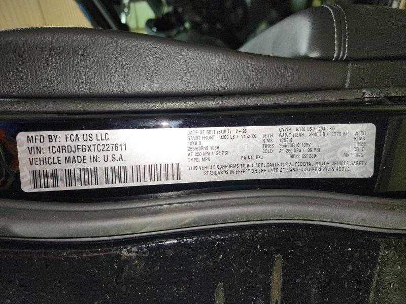 53169156 :رقم المزاد ، 1C4RDJFGXTC227611 vin ، 2026 Dodge Durango مزاد بيع