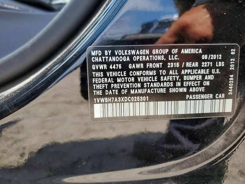 Продаж на аукціоні авто 2013 Volkswagen Passat, vin: 1VWBH7A3XDC025301, номер лоту: 55121766