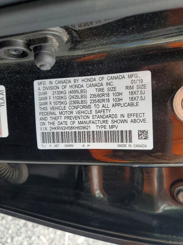 Aukcja sprzedaży 2019 Honda Cr-v, vin: 2HKRW2H58KH609621, numer aukcji: 53654156