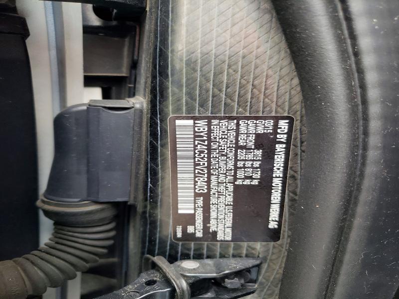2015 Bmw I3 მანქანა იყიდება აუქციონზე, vin: WBY1Z4C52FV278403, აუქციონის ნომერი: 51715676