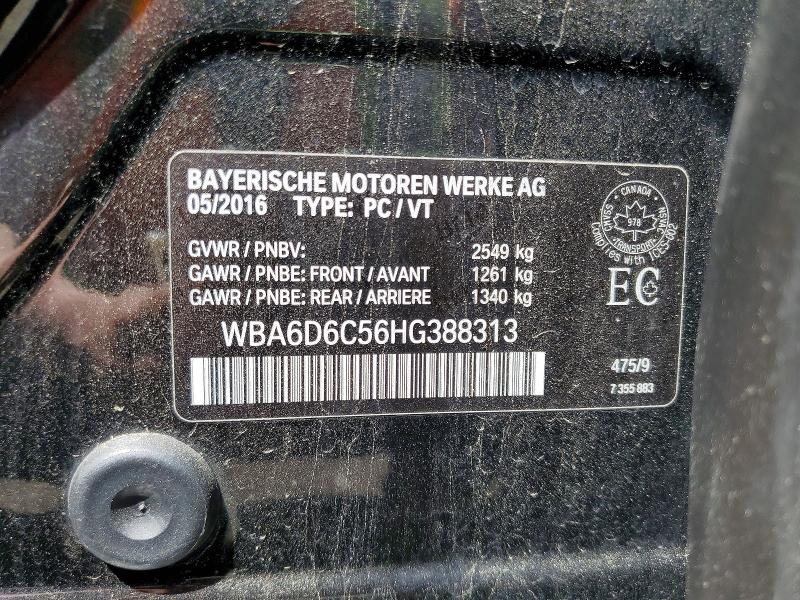 Aukcja sprzedaży 2017 Bmw 650, vin: WBA6D6C56HG388313, numer aukcji: 53644996