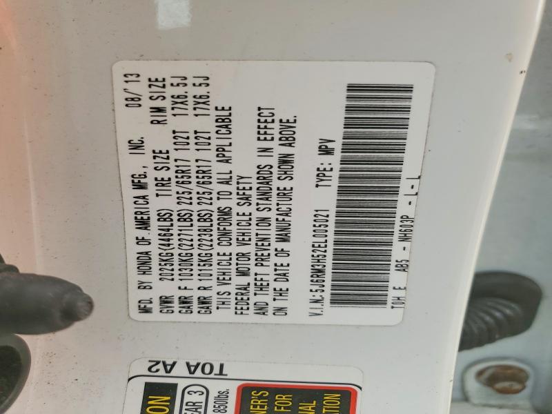 52198586 :رقم المزاد ، 5J6RM3H52EL005021 vin ، 2014 Honda Cr-v مزاد بيع