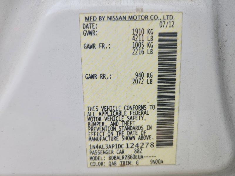 Продажа на аукционе авто 2013 Nissan Altima, vin: 1N4AL3AP1DC124278, номер лота: 52699876