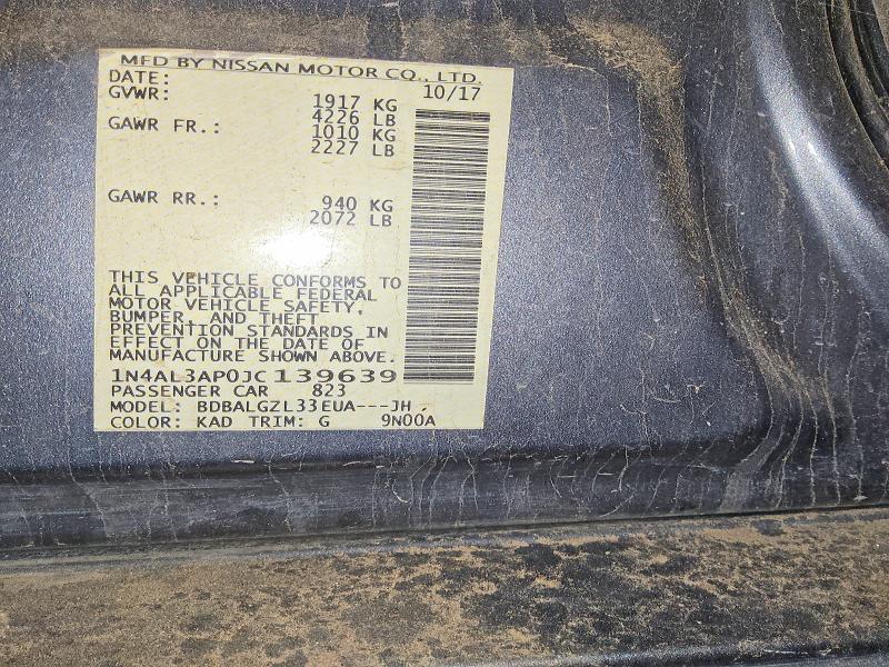 Aukcja sprzedaży 2018 Nissan Altima, vin: 1N4AL3AP0JC139639, numer aukcji: 53326986