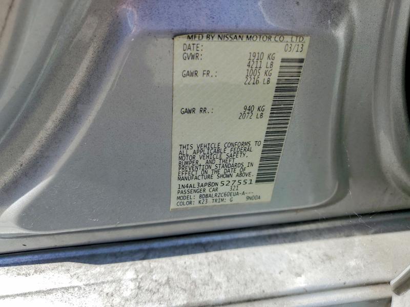 Aukcja sprzedaży 2013 Nissan Altima, vin: 1N4AL3AP8DN527551, numer aukcji: 54128936