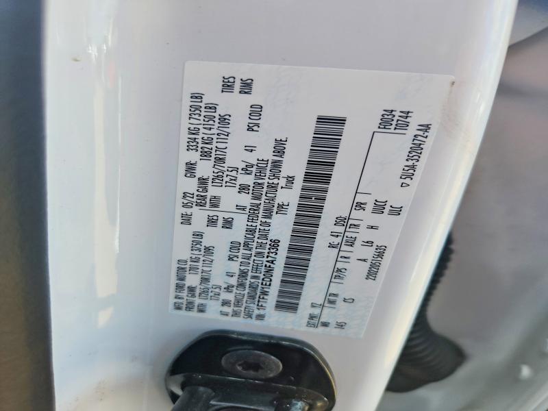 Aukcja sprzedaży 2022 Ford F150, vin: 1FTFW1ED0NFA73366, numer aukcji: 54123146