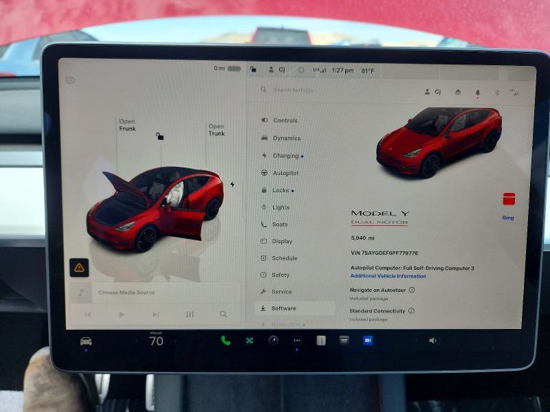Продаж на аукціоні авто 2023 Tesla Model Y, vin: 7SAYGDEF6PF779776, номер лоту: 55589716