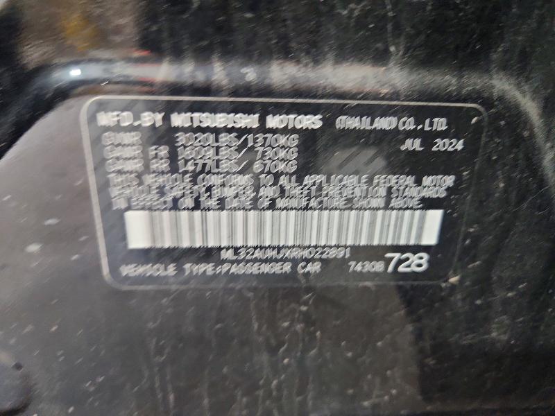 Aukcja sprzedaży 2024 Mitsubishi Mirage, vin: ML32AUHJXRH022891, numer aukcji: 54183006