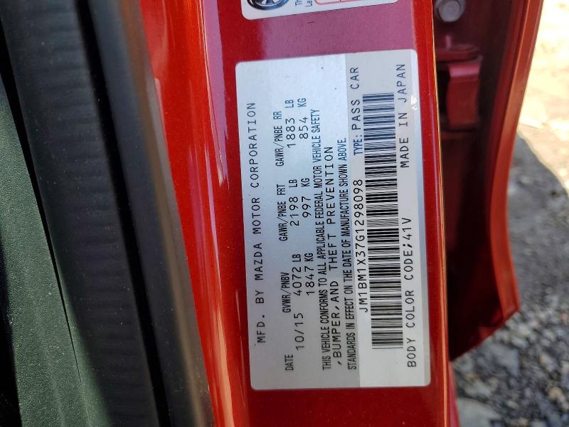 Aukcja sprzedaży 2016 Mazda 3, vin: JM1BM1X37G1298098, numer aukcji: 53774476
