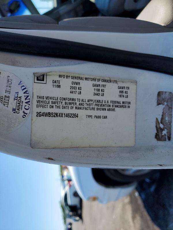 Продаж на аукціоні авто 1999 Buick Regal, vin: 2G4WB52K4X1462264, номер лоту: 52304846