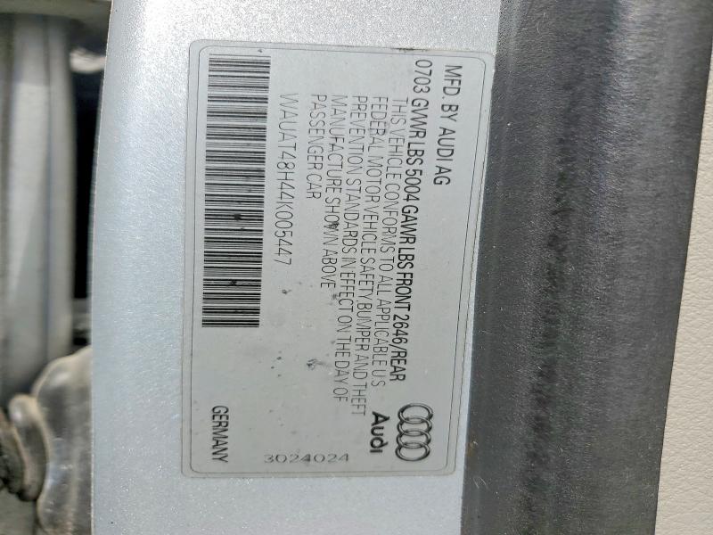Продаж на аукціоні авто 2004 Audi A4, vin: WAUAT48H44K005447, номер лоту: 52516116