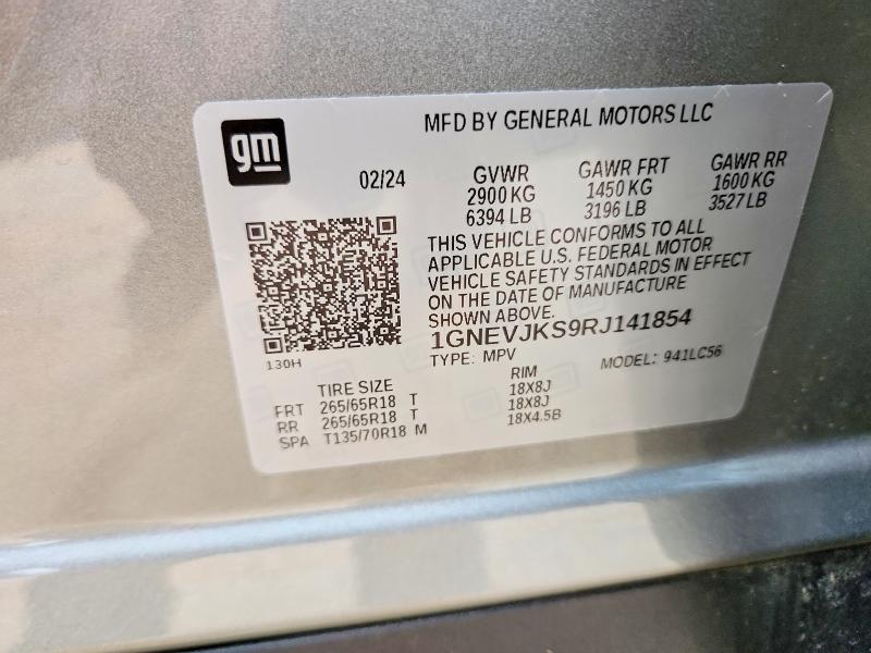 Продажа на аукционе авто 2024 Chevrolet Traverse, vin: 1GNEVJKS9RJ141854, номер лота: 55039186