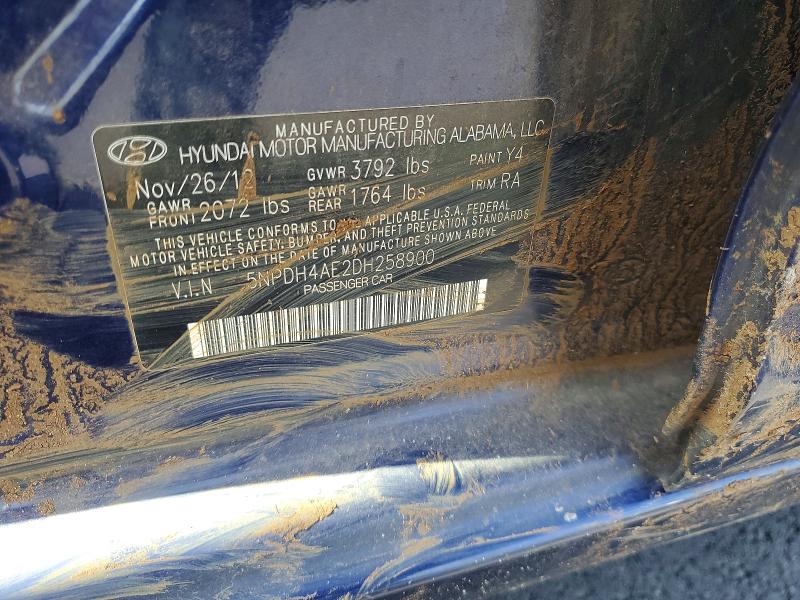 Aukcja sprzedaży 2013 Hyundai Elantra, vin: 5NPDH4AE2DH258900, numer aukcji: 55403996