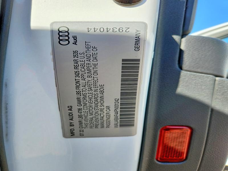 2023 Audi A4 მანქანა იყიდება აუქციონზე, vin: WAUABAF44PN001242, აუქციონის ნომერი: 53053566