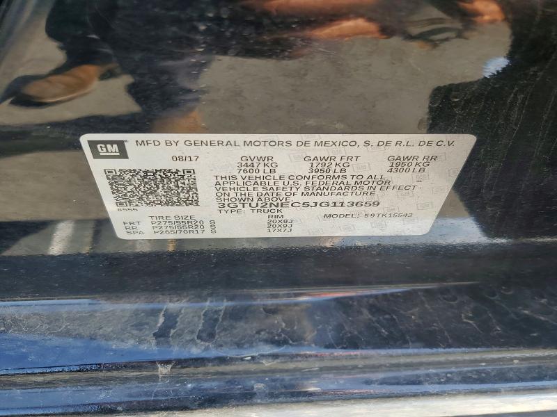 2018 Gmc Sierra მანქანა იყიდება აუქციონზე, vin: 3GTU2NEC5JG113659, აუქციონის ნომერი: 52199516