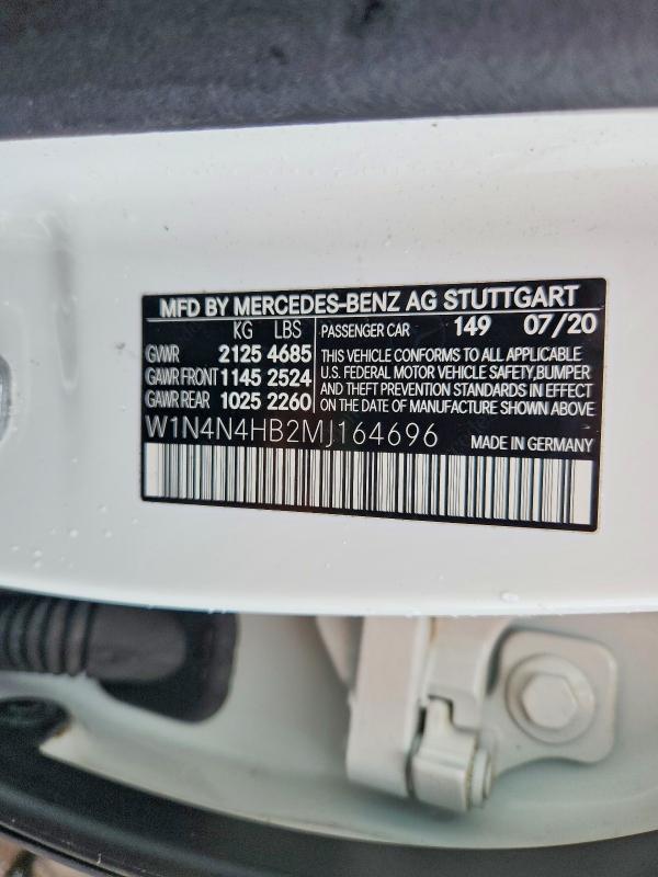 2021 Mercedes-benz Gla მანქანა იყიდება აუქციონზე, vin: W1N4N4HB2MJ164696, აუქციონის ნომერი: 53507176