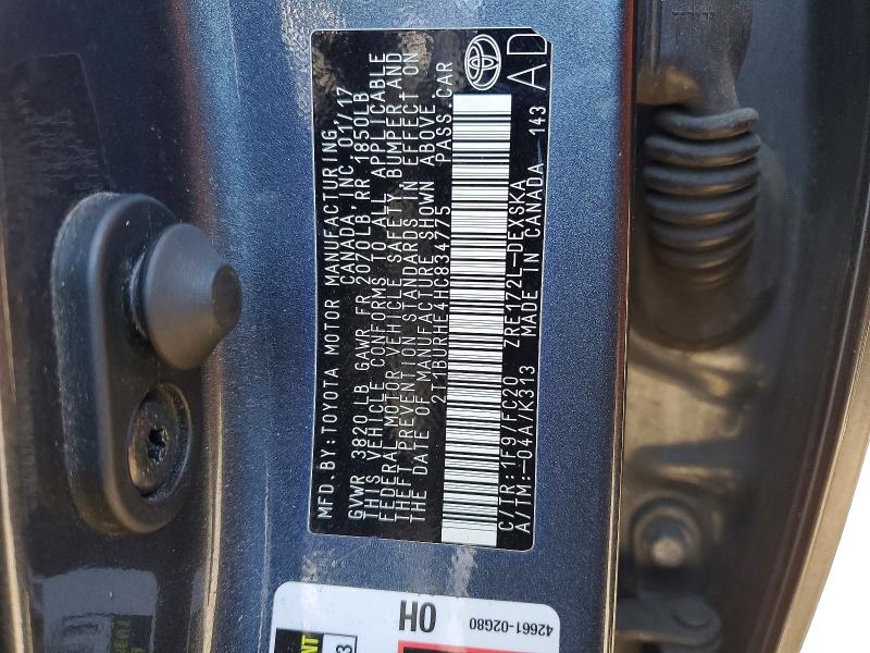 Aukcja sprzedaży 2017 Toyota Corolla, vin: 2T1BURHE4HC834775, numer aukcji: 50317186