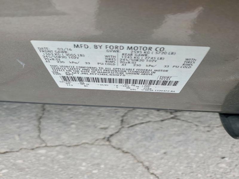 53641666 :رقم المزاد ، 2LMTJ8LR7GBL60975 vin ، 2016 Lincoln Mkx مزاد بيع