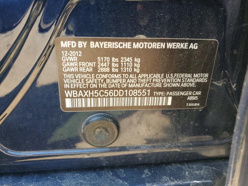Aukcja sprzedaży 2013 Bmw 528, vin: WBAXH5C56DD108551, numer aukcji: 51854146