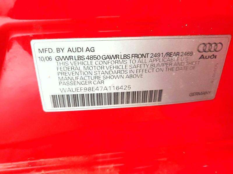 Продаж на аукціоні авто 2007 Audi A4, vin: WAUEF98E47A116425, номер лоту: 54592116