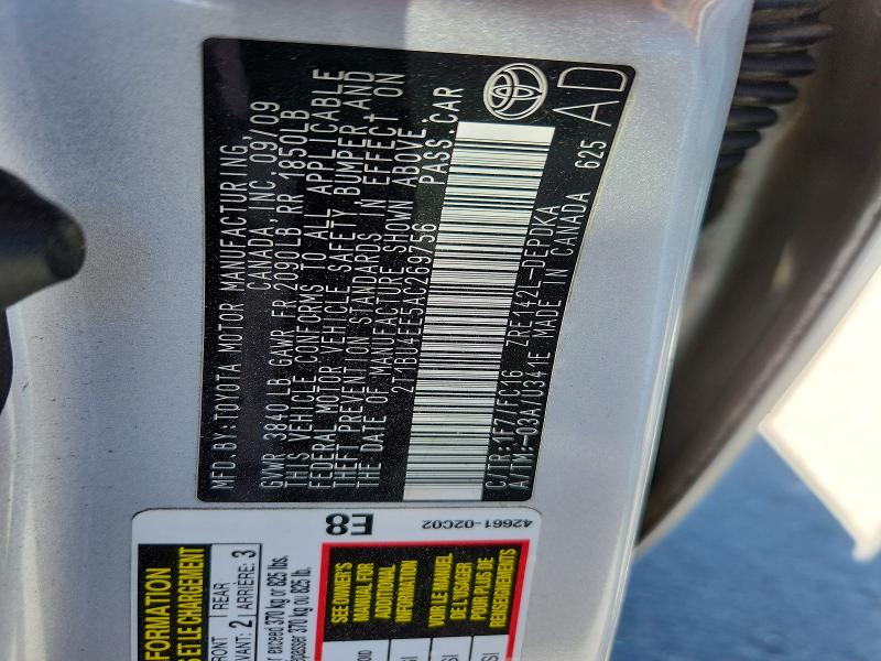 2010 Toyota Corolla მანქანა იყიდება აუქციონზე, vin: 2T1BU4EE5AC269756, აუქციონის ნომერი: 53611576